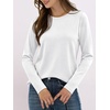 image:imageANRABESS Long Sleeve Shirts for Women Wrinkle Free Crew Neck Fall TopWhite