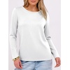 image:imageANRABESS Long Sleeve Shirts for Women Wrinkle Free Crew Neck Fall TopWhite