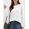 image:imageANRABESS Long Sleeve Shirts for Women Wrinkle Free Crew Neck Fall TopWhite