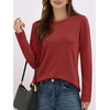 image:imageANRABESS Long Sleeve Shirts for Women Wrinkle Free Crew Neck Fall TopWine Red