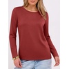 image:imageANRABESS Long Sleeve Shirts for Women Wrinkle Free Crew Neck Fall TopWine Red