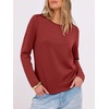 image:imageANRABESS Long Sleeve Shirts for Women Wrinkle Free Crew Neck Fall TopWine Red
