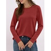 image:imageANRABESS Long Sleeve Shirts for Women Wrinkle Free Crew Neck Fall TopWine Red