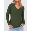 image:imageANRABESS Long Sleeve Shirts for Women Wrinkle Free V Neck Fall TopArmy Green