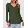 image:imageANRABESS Long Sleeve Shirts for Women Wrinkle Free V Neck Fall TopArmy Green