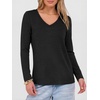 image:imageANRABESS Long Sleeve Shirts for Women Wrinkle Free V Neck Fall TopBlack