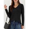 image:imageANRABESS Long Sleeve Shirts for Women Wrinkle Free V Neck Fall TopBlack
