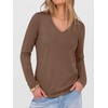 image:imageANRABESS Long Sleeve Shirts for Women Wrinkle Free V Neck Fall TopBrown
