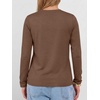image:imageANRABESS Long Sleeve Shirts for Women Wrinkle Free V Neck Fall TopBrown