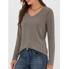 image:imageANRABESS Long Sleeve Shirts for Women Wrinkle Free V Neck Fall TopCoffee Grey