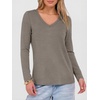 image:imageANRABESS Long Sleeve Shirts for Women Wrinkle Free V Neck Fall TopCoffee Grey