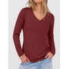 image:imageANRABESS Long Sleeve Shirts for Women Wrinkle Free V Neck Fall TopDark Red