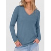 image:imageANRABESS Long Sleeve Shirts for Women Wrinkle Free V Neck Fall TopGrey Blue