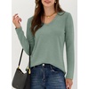 image:imageANRABESS Long Sleeve Shirts for Women Wrinkle Free V Neck Fall TopLight Green