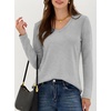 image:imageANRABESS Long Sleeve Shirts for Women Wrinkle Free V Neck Fall TopLight Grey