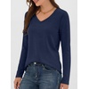 image:imageANRABESS Long Sleeve Shirts for Women Wrinkle Free V Neck Fall TopNavy Blue