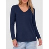 image:imageANRABESS Long Sleeve Shirts for Women Wrinkle Free V Neck Fall TopNavy Blue