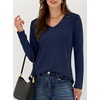 image:imageANRABESS Long Sleeve Shirts for Women Wrinkle Free V Neck Fall TopNavy Blue