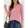 image:imageANRABESS Long Sleeve Shirts for Women Wrinkle Free V Neck Fall TopPink