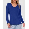 image:imageANRABESS Long Sleeve Shirts for Women Wrinkle Free V Neck Fall TopRoyal Blue