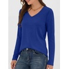 image:imageANRABESS Long Sleeve Shirts for Women Wrinkle Free V Neck Fall TopRoyal Blue