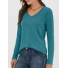 image:imageANRABESS Long Sleeve Shirts for Women Wrinkle Free V Neck Fall TopTeal Blue