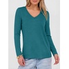 image:imageANRABESS Long Sleeve Shirts for Women Wrinkle Free V Neck Fall TopTeal Blue