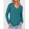 image:imageANRABESS Long Sleeve Shirts for Women Wrinkle Free V Neck Fall TopTeal Blue