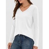 image:imageANRABESS Long Sleeve Shirts for Women Wrinkle Free V Neck Fall TopWhite