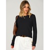 image:imageANRABESS Long Sleeve Sweaters for Women Scalloped Lightweight Fall OutfitsBlack