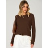 image:imageANRABESS Long Sleeve Sweaters for Women Scalloped Lightweight Fall OutfitsBrown