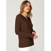 image:imageANRABESS Long Sleeve Sweaters for Women Scalloped Lightweight Fall OutfitsBrown
