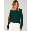 image:imageANRABESS Long Sleeve Sweaters for Women Scalloped Lightweight Fall OutfitsDark Green