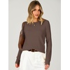 image:imageANRABESS Long Sleeve Sweaters for Women Scalloped Lightweight Fall OutfitsNutmeg
