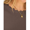 image:imageANRABESS Long Sleeve Sweaters for Women Scalloped Lightweight Fall OutfitsNutmeg