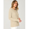 image:imageANRABESS Long Sleeve Sweaters for Women Scalloped Lightweight Fall OutfitsParchment