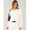 image:imageANRABESS Long Sleeve Sweaters for Women Scalloped Lightweight Fall OutfitsWhite