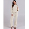 image:imageANRABESS Lounge Sets for Women Fuzzy Fleece Pajama SetBeige