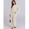 image:imageANRABESS Lounge Sets for Women Fuzzy Fleece Pajama SetBeige