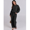 image:imageANRABESS Lounge Sets for Women Fuzzy Fleece Pajama SetBlack