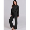 image:imageANRABESS Lounge Sets for Women Fuzzy Fleece Pajama SetBlack