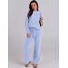 image:imageANRABESS Lounge Sets for Women Fuzzy Fleece Pajama SetBlue