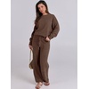 image:imageANRABESS Lounge Sets for Women Fuzzy Fleece Pajama SetBrown