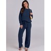 image:imageANRABESS Lounge Sets for Women Fuzzy Fleece Pajama SetDark Blue