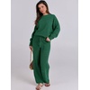 image:imageANRABESS Lounge Sets for Women Fuzzy Fleece Pajama SetDark Green
