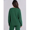 image:imageANRABESS Lounge Sets for Women Fuzzy Fleece Pajama SetDark Green