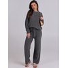 image:imageANRABESS Lounge Sets for Women Fuzzy Fleece Pajama SetDeep Gray
