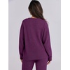 image:imageANRABESS Lounge Sets for Women Fuzzy Fleece Pajama SetDeep Viole