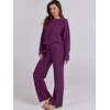 image:imageANRABESS Lounge Sets for Women Fuzzy Fleece Pajama SetDeep Viole