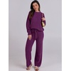 image:imageANRABESS Lounge Sets for Women Fuzzy Fleece Pajama SetDeep Viole